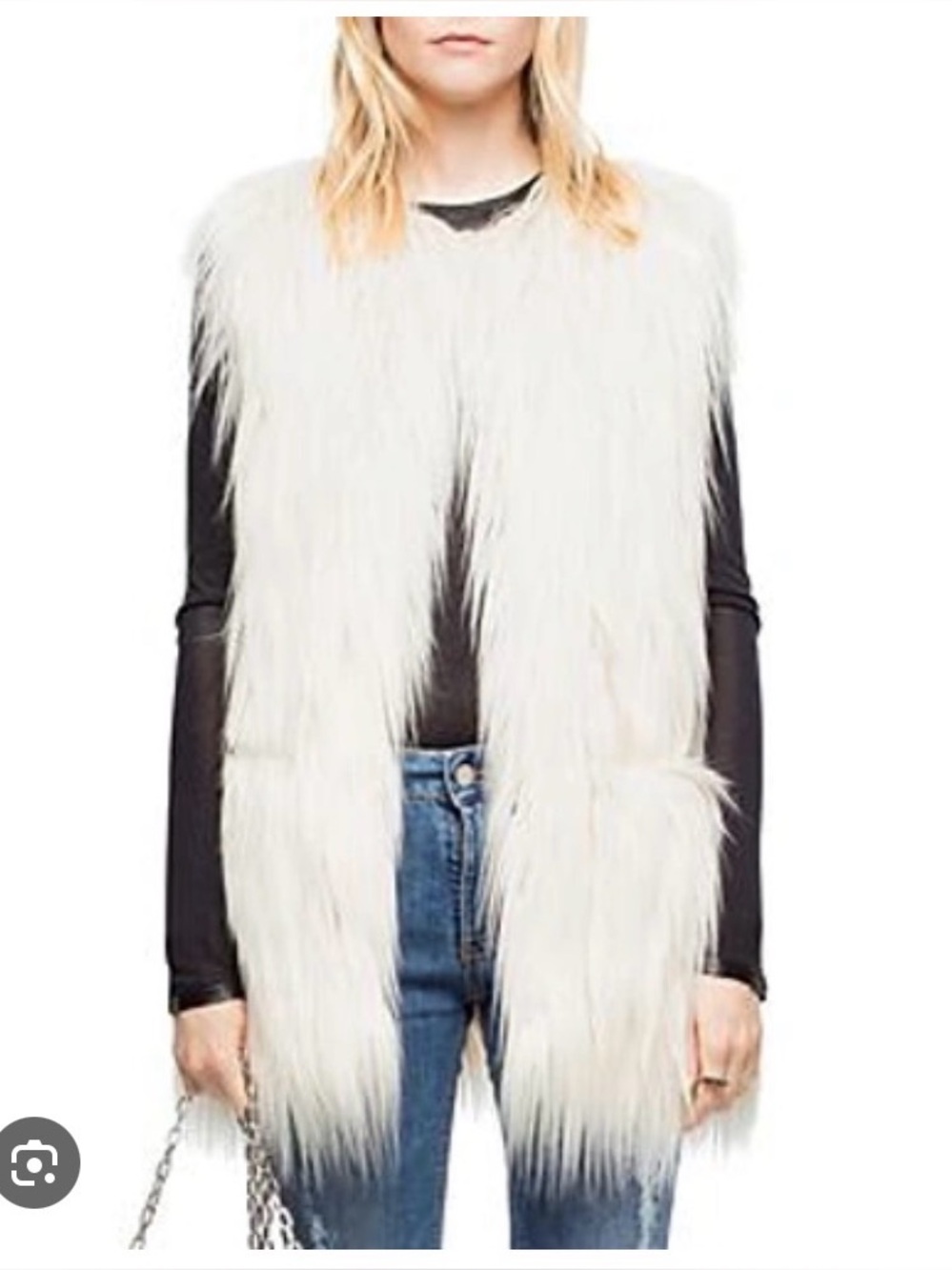 Zadig & Voltaire Fire Faux-Fur Off White Vest XS Like New!